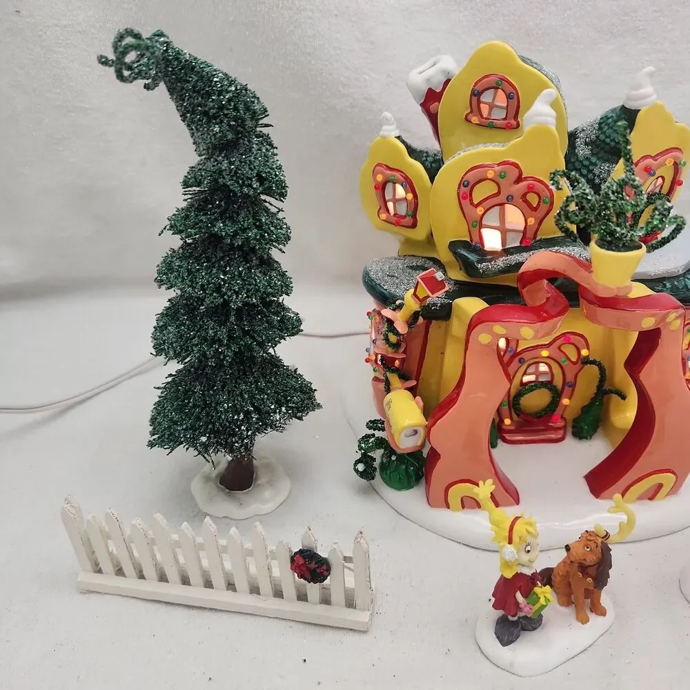 House Grinch Village Cindy-Lou Who's Home + Extras Dept. 56 #56-59004 Dr Seuss